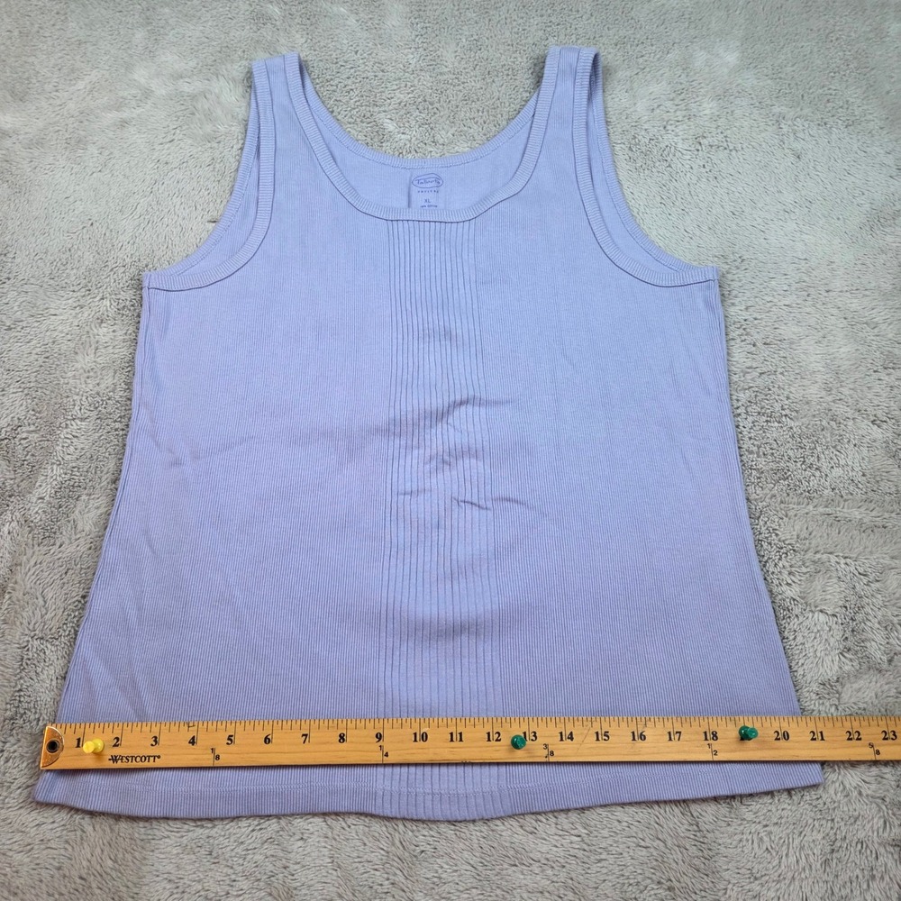 Talbots Ribbed Knit Tank Top Womens XL Petite Sleeveless Scoop Neck Soft Purple